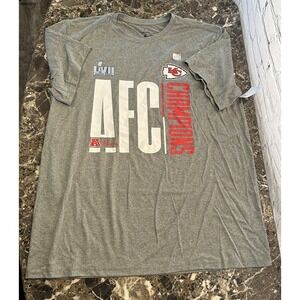 Nike Kansas City Chiefs Shirt Mens Extra Large Gray Short Sleeve NFL Champions